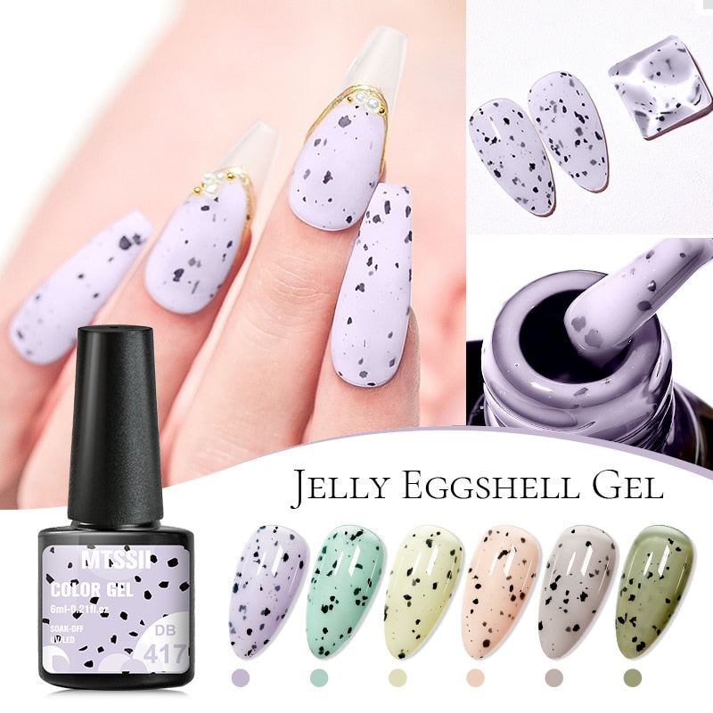 Mtssii Jelly Eggshell Gel Nail Polish Nail Art DIY Yogurt Effect Gel Soak Off Base Top Coat Gel Manicure Color Uv Varnishes