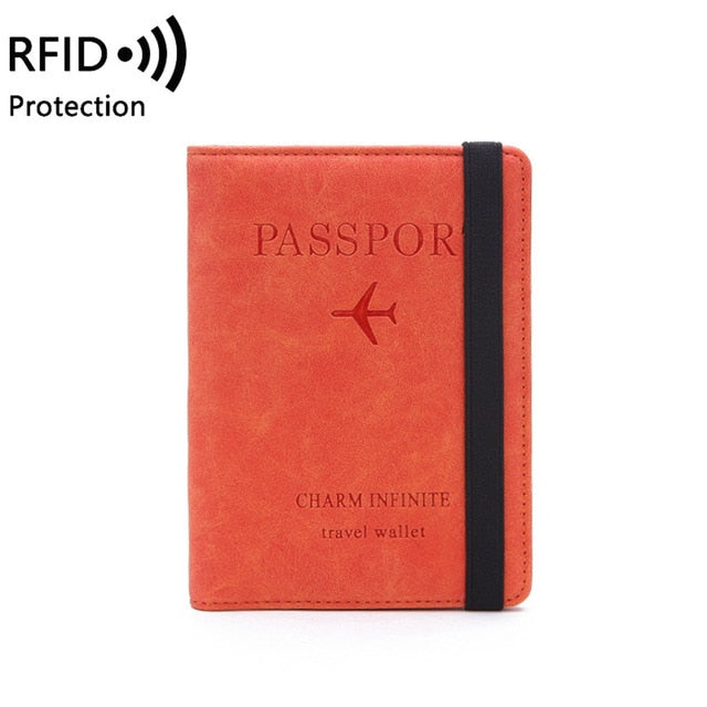 Women Men RFID Vintage Business Passport Covers Holder Multi-Function ID Bank Card PU Leather Wallet Case Travel Accessories