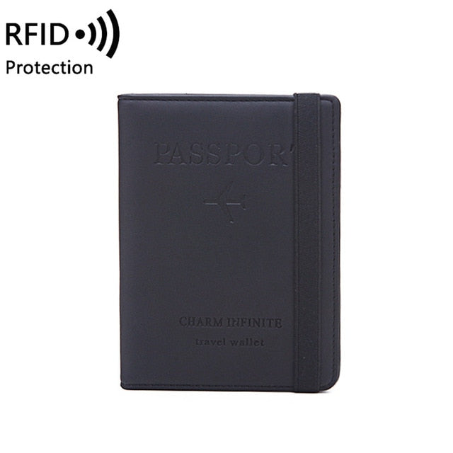 Women Men RFID Vintage Business Passport Covers Holder Multi-Function ID Bank Card PU Leather Wallet Case Travel Accessories