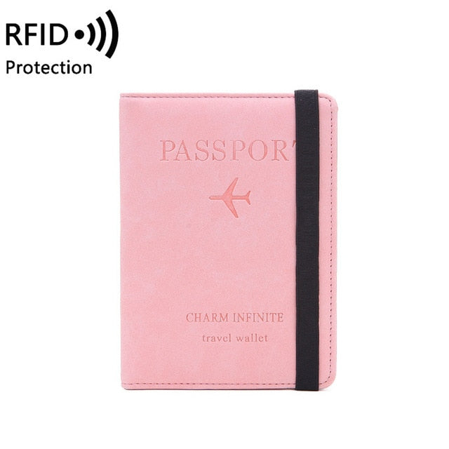 Women Men RFID Vintage Business Passport Covers Holder Multi-Function ID Bank Card PU Leather Wallet Case Travel Accessories