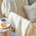 Nordic simple solid sofa blanket office nap Comfortable bedspread soft homestay decoration blanket thick winter Knitted shawl