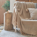 Nordic simple solid sofa blanket office nap Comfortable bedspread soft homestay decoration blanket thick winter Knitted shawl