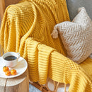 Nordic simple solid sofa blanket office nap Comfortable bedspread soft homestay decoration blanket thick winter Knitted shawl