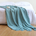 Nordic simple solid sofa blanket office nap Comfortable bedspread soft homestay decoration blanket thick winter Knitted shawl