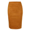 Sexy Multi Color Suede Midi Pencil Skirt Women 2021 Fashion Elastic High Waist Office Lady Bodycon Skirts Saias