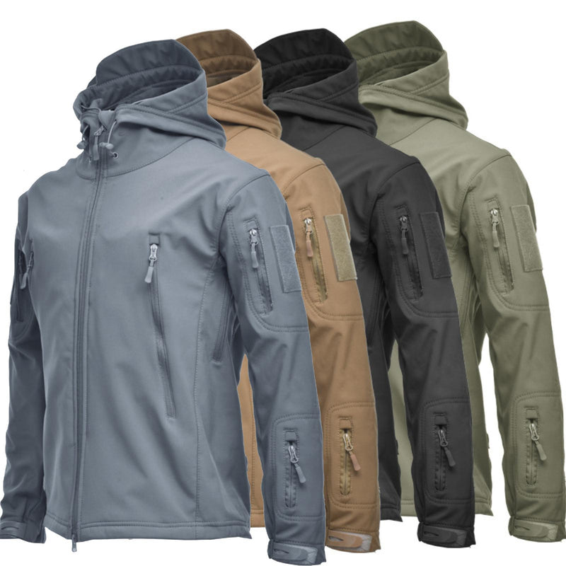 Military Shark Skin Soft Shell Jackets Men Tactical Windproof Waterproof jacket men Army Combat Jackets Mens Hooded Bomber Coats