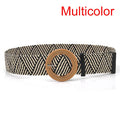 1pc Summer Women Braided Elastic Belt Buckle Vintage Bohe Straw Buckle Belt Women Knitted Belt Dress Belt 6styles
