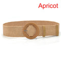1pc Summer Women Braided Elastic Belt Buckle Vintage Bohe Straw Buckle Belt Women Knitted Belt Dress Belt 6styles