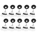 60pcs 10 Group High Quality Black Rubber Space Beans Stopper Suitable For Fishing Line 2.5-5