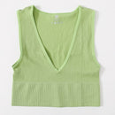 Vintage Crop Top Women Seamless Underwear Sexy Lingerie Female Tanks Vest Harajuku Deep V Neck Summer Camis Crop Top Camisole