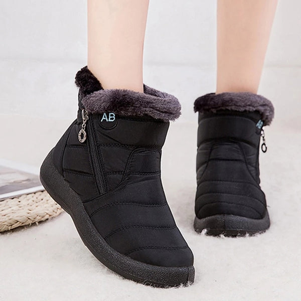 Rimocy Thick Warm Plush Waterproof Woman Snow Boots Women Plus Size 43 Non Slip Platform Ankle Boots Winter Cotton Padded Shoes