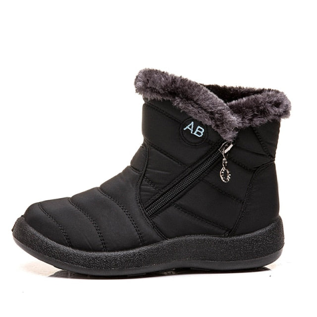 Rimocy Thick Warm Plush Waterproof Woman Snow Boots Women Plus Size 43 Non Slip Platform Ankle Boots Winter Cotton Padded Shoes