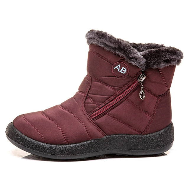 Rimocy Thick Warm Plush Waterproof Woman Snow Boots Women Plus Size 43 Non Slip Platform Ankle Boots Winter Cotton Padded Shoes