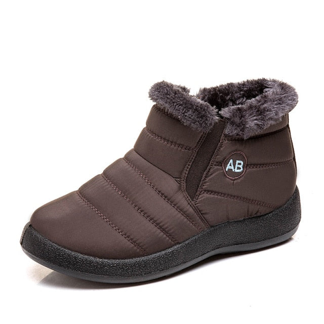 Rimocy Thick Warm Plush Waterproof Woman Snow Boots Women Plus Size 43 Non Slip Platform Ankle Boots Winter Cotton Padded Shoes