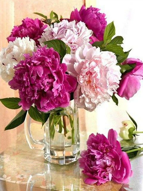 5D DIY Diamond Painting Flowers Vase Cross Stitch Kit Full Drill Embroidery Mosaic Rose Art Picture Of Rhinestones Gift Decor