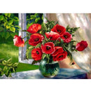 5D DIY Diamond Painting Flowers Vase Cross Stitch Kit Full Drill Embroidery Mosaic Rose Art Picture Of Rhinestones Gift Decor