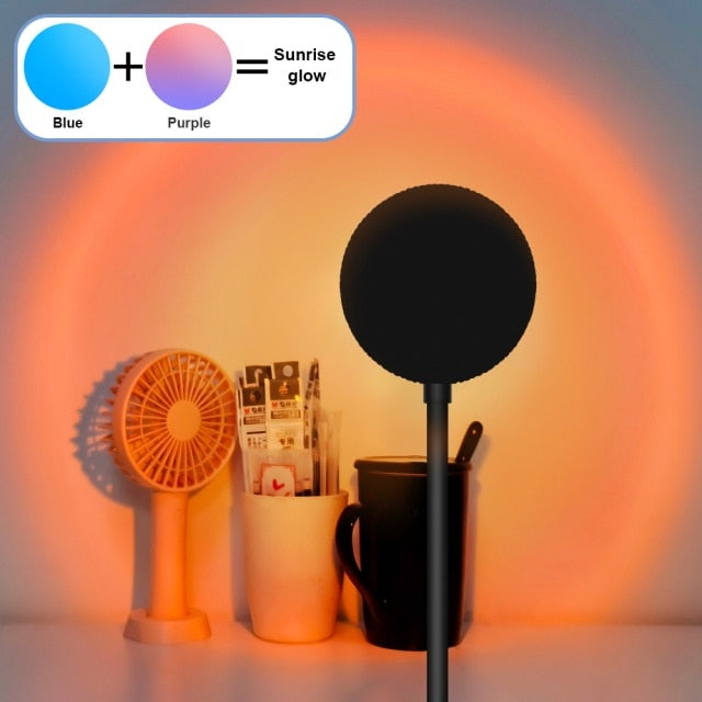 LED Projection Lamp Sunset Light Night LED Sunset Bulb Color Lamp 5V USB Rainbow Lamp Desk LED Decoration Atmosphere Lighting