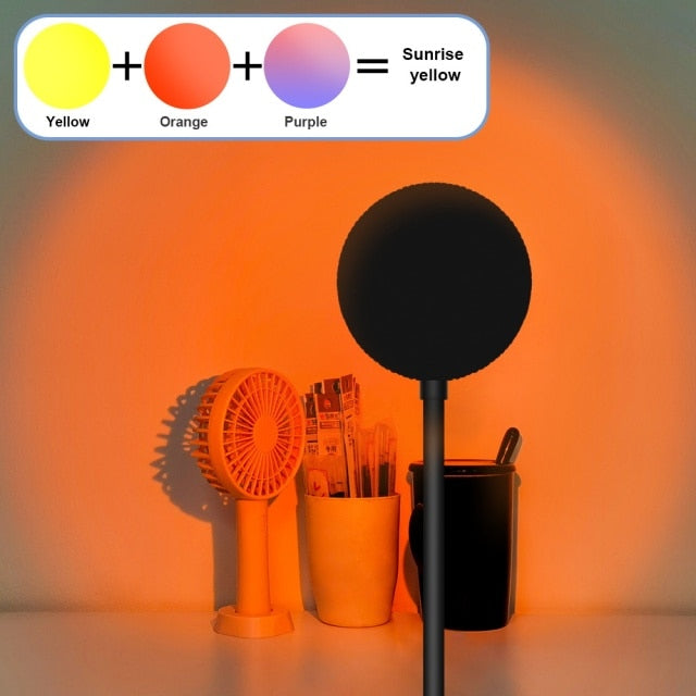 LED Projection Lamp Sunset Light Night LED Sunset Bulb Color Lamp 5V USB Rainbow Lamp Desk LED Decoration Atmosphere Lighting
