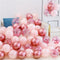 18pcs 10inch Rose Gold  Silver Pink Pearly Chrome Metal Confetti Latex Balloons Birthday Party Air Globos Adults Wedding  Decor