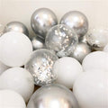 18pcs 10inch Rose Gold  Silver Pink Pearly Chrome Metal Confetti Latex Balloons Birthday Party Air Globos Adults Wedding  Decor