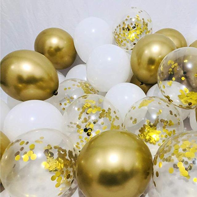 18pcs 10inch Rose Gold  Silver Pink Pearly Chrome Metal Confetti Latex Balloons Birthday Party Air Globos Adults Wedding  Decor