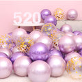 18pcs 10inch Rose Gold  Silver Pink Pearly Chrome Metal Confetti Latex Balloons Birthday Party Air Globos Adults Wedding  Decor