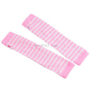 Elbow Length Fingerless Gloves Arm Sleeve Warmer Rainbow Colored Striped Knitted Sunscreen Halloween Costume Fingerless Mittens