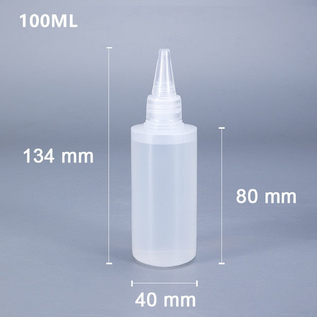 10Pcs 100ML Empty dropper bottle Food Grade HDPE plastic squeeze bottle with cap for oil paint Liquid Glue container