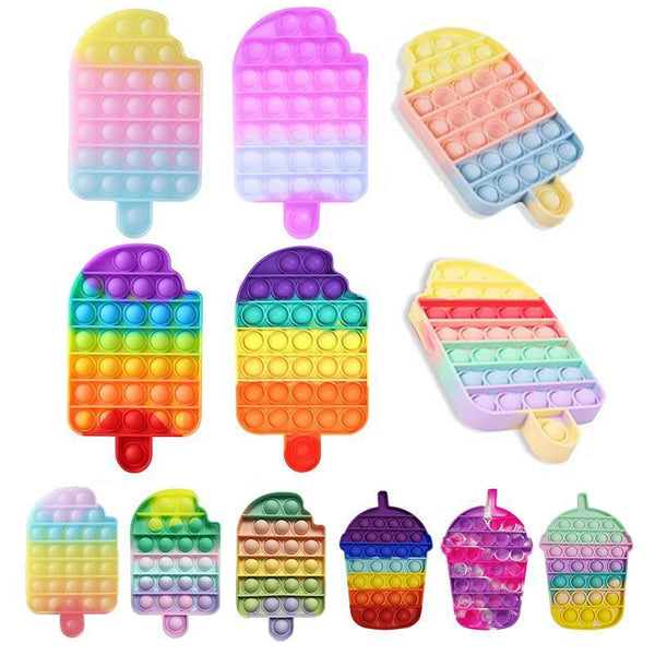 Funny Silicone Glitter Drink Cup Pattern Push Bubble Sensory Toy Hot Antistress Relaxing Fidget Autism Toys for Kids симпл димп