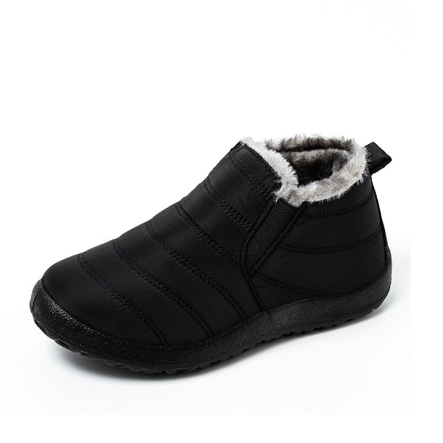 2021 Snow Boots Women Shoes Warm Plush Fur Ankle Boots Winter Female Slip On Flat Casual Shoes Waterproof Ultralight Footwear