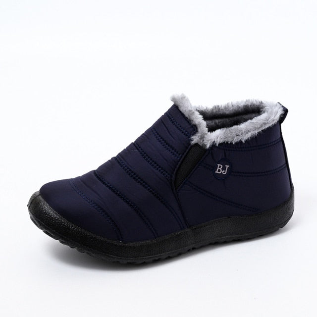 2021 Snow Boots Women Shoes Warm Plush Fur Ankle Boots Winter Female Slip On Flat Casual Shoes Waterproof Ultralight Footwear
