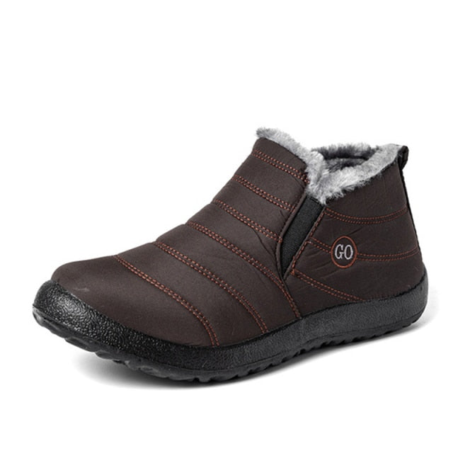 2021 Snow Boots Women Shoes Warm Plush Fur Ankle Boots Winter Female Slip On Flat Casual Shoes Waterproof Ultralight Footwear