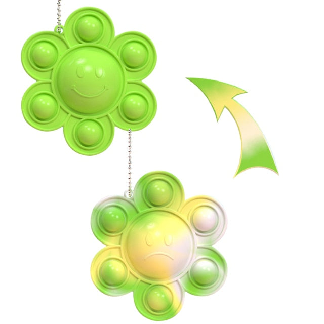 Fidget Relieve Stress Toys Rainbow Push Bubble Antistress Toys Children Sensory Toy To Relieve Autism Octopus Key Chain