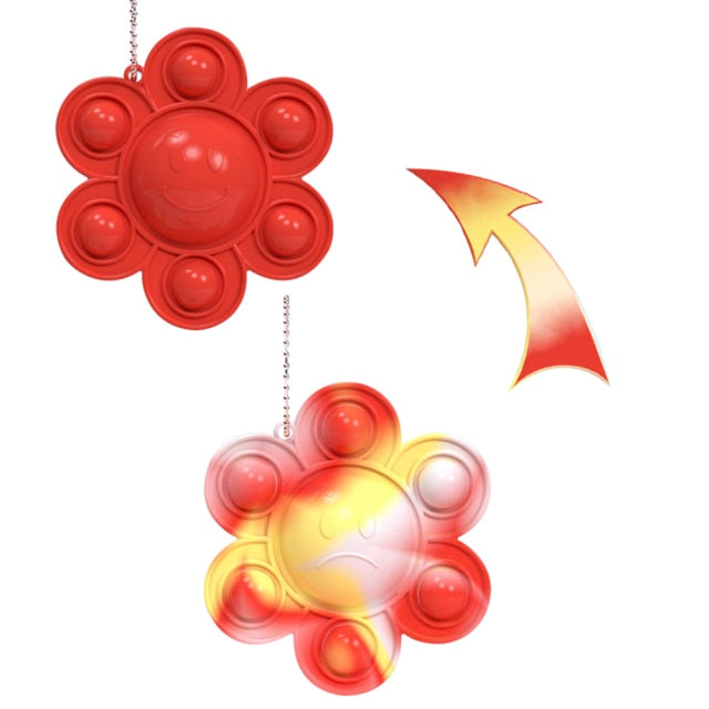 Fidget Relieve Stress Toys Rainbow Push Bubble Antistress Toys Children Sensory Toy To Relieve Autism Octopus Key Chain