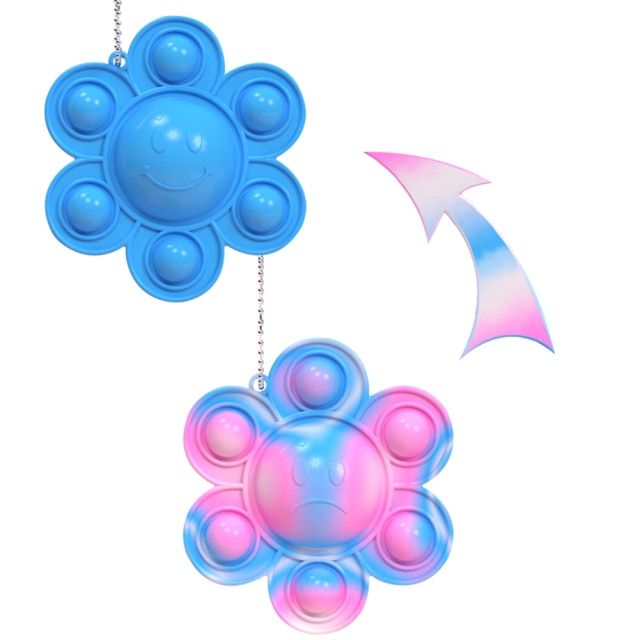 Fidget Relieve Stress Toys Rainbow Push Bubble Antistress Toys Children Sensory Toy To Relieve Autism Octopus Key Chain