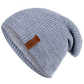 New Unisex Letter Beanie Hat Leisure Add Fur Lined Winter Hats For Men Women Keep Warm Knitted Hat Fashion Solid Ski Bonnet Cap