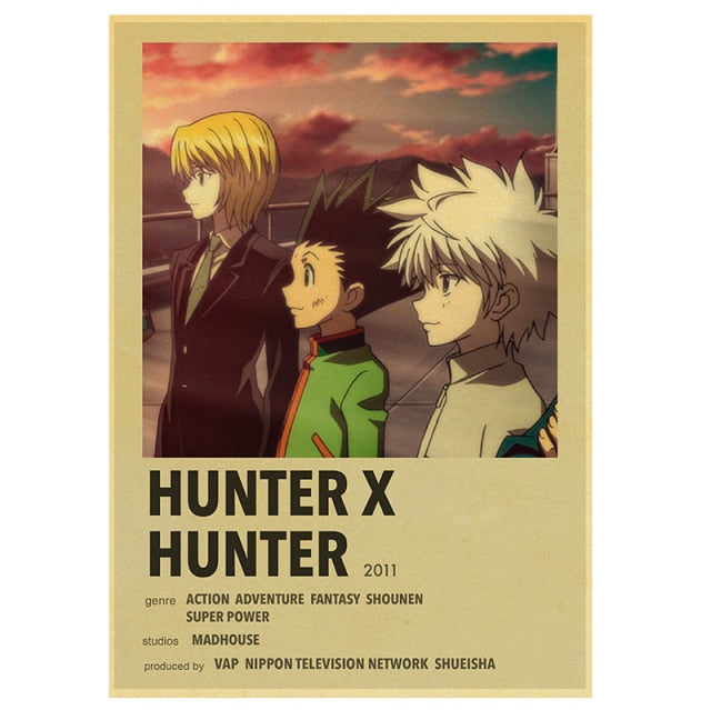 Classic Anime Collection Vintage Posters Hunter X Hunter /Haikyuu!! Kraft Paper Sticker Home Bar Cafe Decor Gift Wall Painting