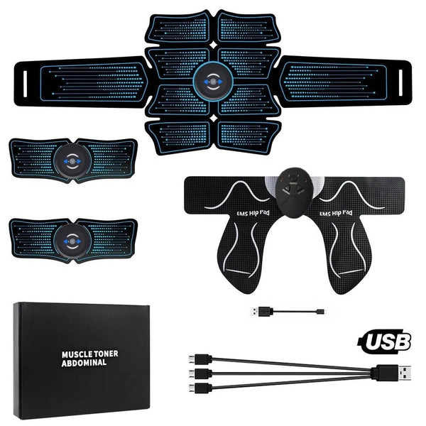 Abdominal Muscle Stimulator ABS Home Gym EMS Vibration Fitness Massager Electroestimulador Muscular Trainer Toner Toning Belt