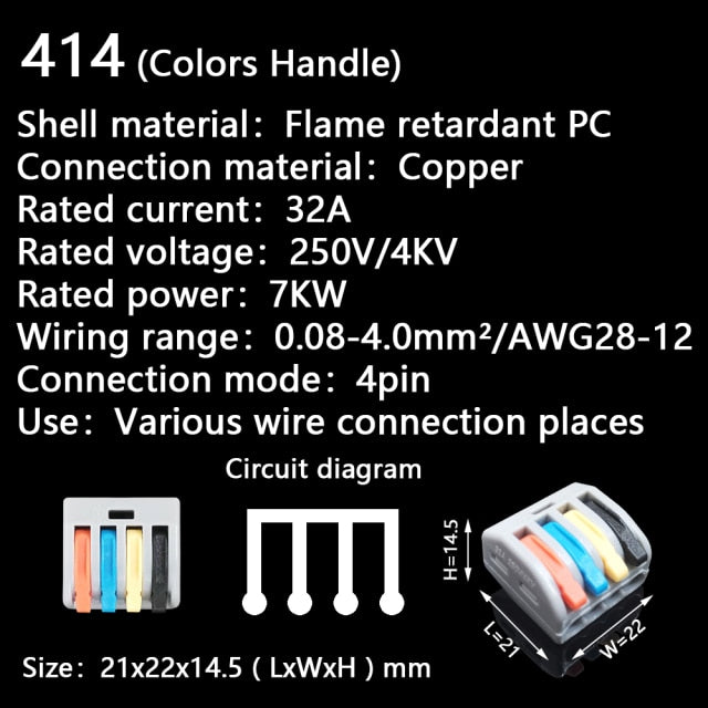 Mini Fast Wire Cable Connectors Universal Compact Conductor Spring Splicing Wiring Connector Push-in Terminal Block SPL-42 212