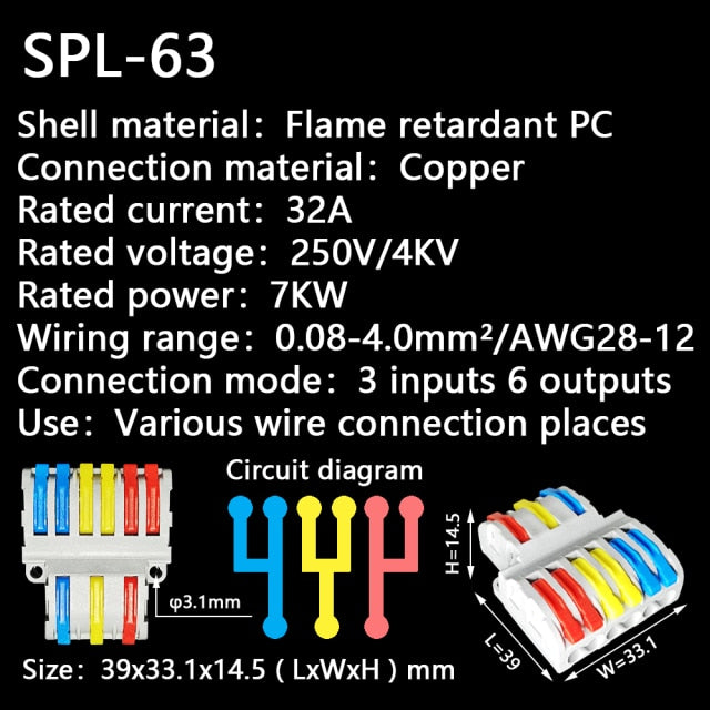 Mini Fast Wire Cable Connectors Universal Compact Conductor Spring Splicing Wiring Connector Push-in Terminal Block SPL-42 212