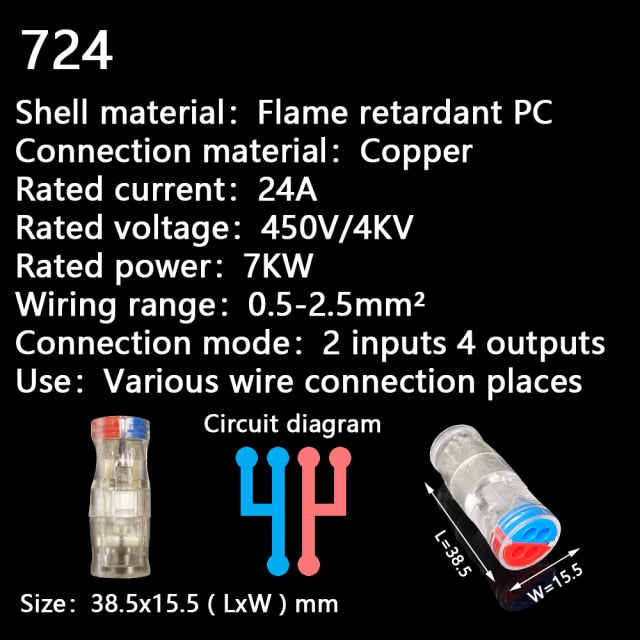 Mini Fast Wire Cable Connectors Universal Compact Conductor Spring Splicing Wiring Connector Push-in Terminal Block SPL-42 212