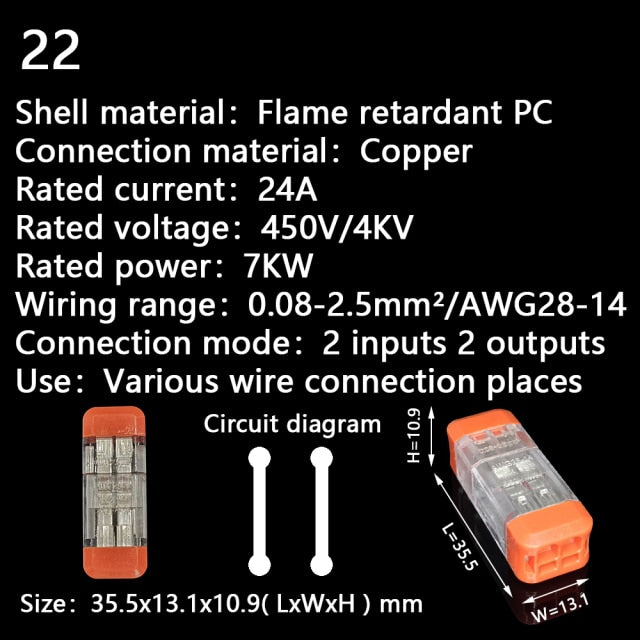 Mini Fast Wire Cable Connectors Universal Compact Conductor Spring Splicing Wiring Connector Push-in Terminal Block SPL-42 212