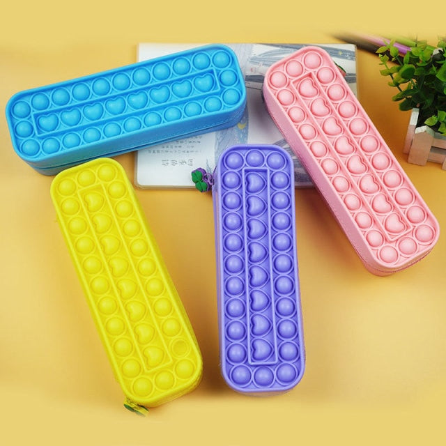 New Arrival Silicone Purse Push Pop Bubbles Simple Dimple Stationary Bag Popper Sensory Poppet Pencil Case Fidget Toys