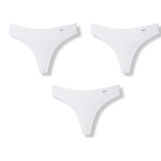 3PCS/Set G-string Panties Cotton Women's Underwear Sexy Panties Female Underpants Thong Solid Color Pantys Lingerie M-XL Design