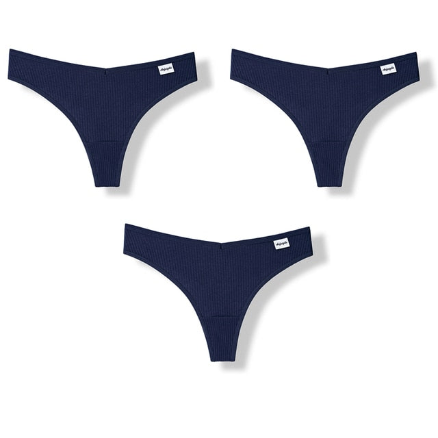 3PCS/Set G-string Panties Cotton Women's Underwear Sexy Panties Female Underpants Thong Solid Color Pantys Lingerie M-XL Design