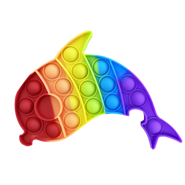 Glow in the Dark Fidget Toys Reliver Stress Toy Rainbow Push Bubble Antistress Children Toy Fluorescence Luminous Free Shipping