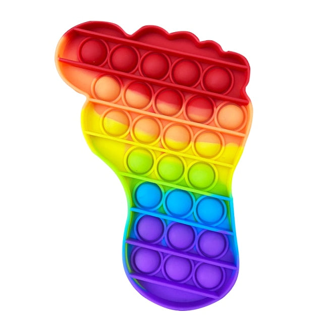 Glow in the Dark Fidget Toys Reliver Stress Toy Rainbow Push Bubble Antistress Children Toy Fluorescence Luminous Free Shipping