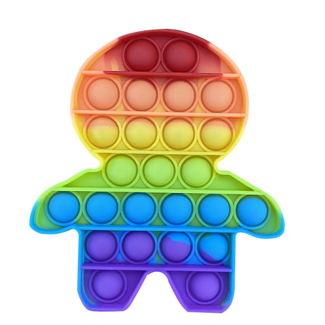 Glow in the Dark Fidget Toys Reliver Stress Toy Rainbow Push Bubble Antistress Children Toy Fluorescence Luminous Free Shipping