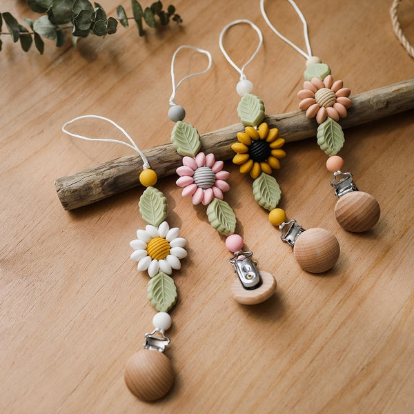 Baby Handmade Pacifier Chain Clip Dummy Nipples Holder Clips Babies Silicone Teething Chain Toy Gifts For Cute Baby Accessories