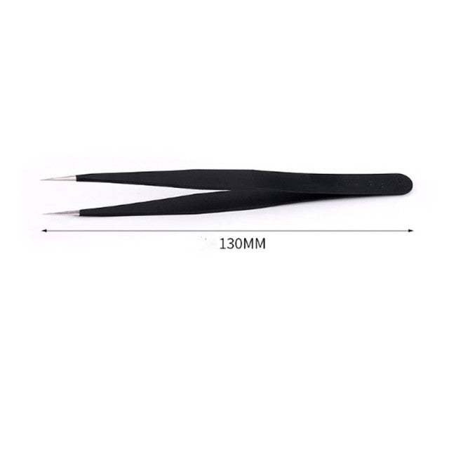 1/2Pcs Stainless Steel Elbow Antistatic Nail Tweezers Nail Rhinestone Paillette Nipper Manicure Decorations Picking Tweezer Clip